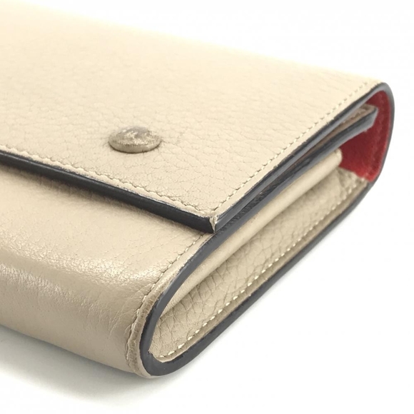 Celine Large Flap Multi-Function Long Wallet Leather Brown Beige - Picture 9 of 10